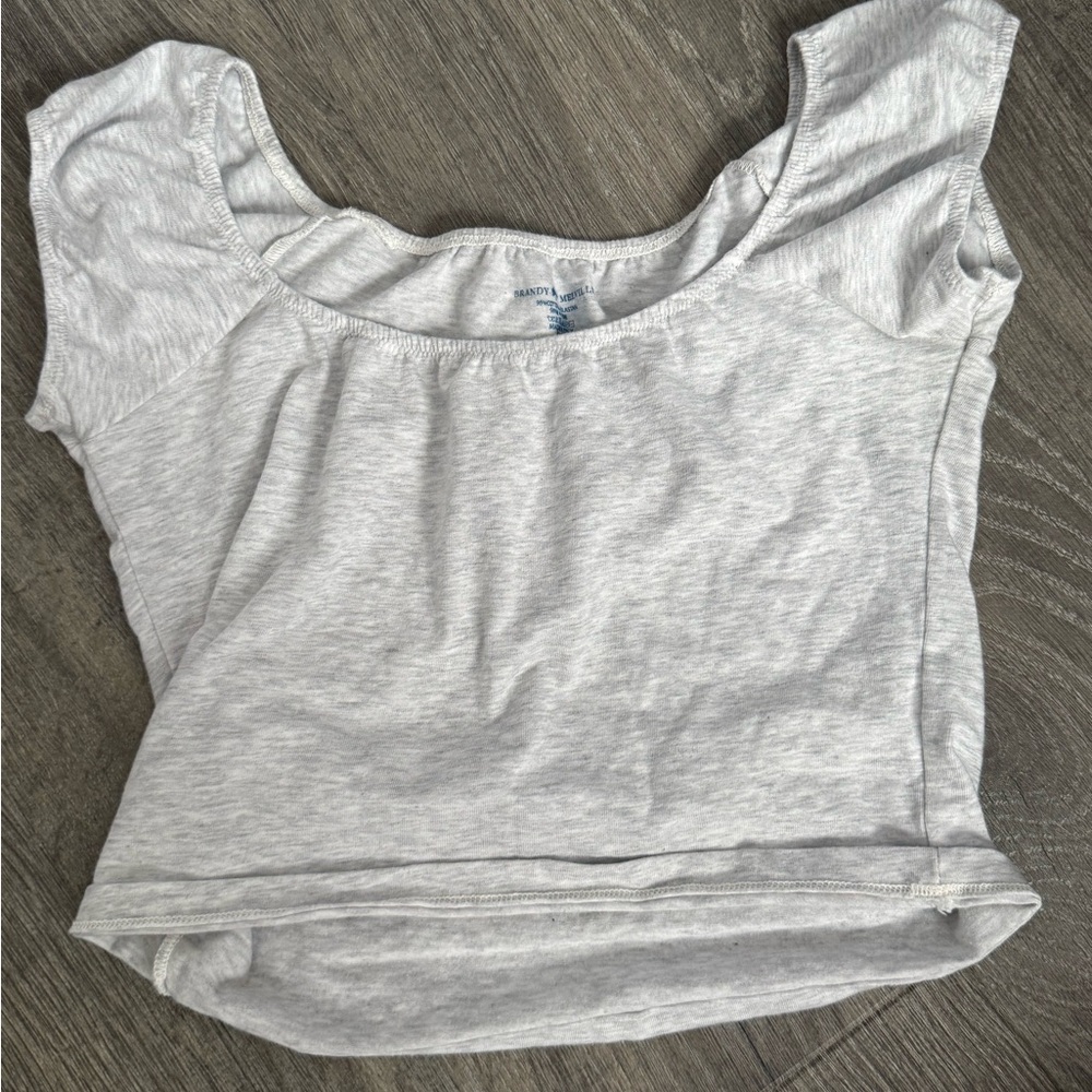 Brandy Melville Gray Crop T-Shirt Relaxed Fit